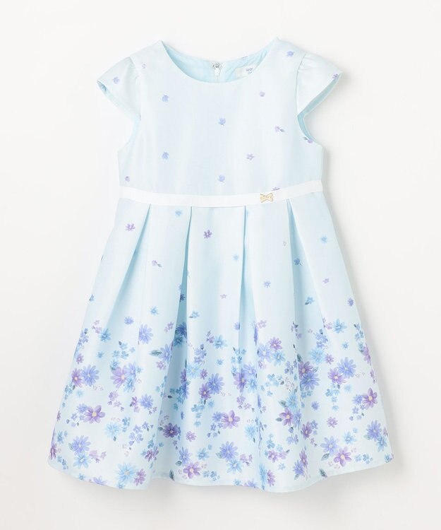 ANY KIDS 花柄プリント ワンピース サックスブルー