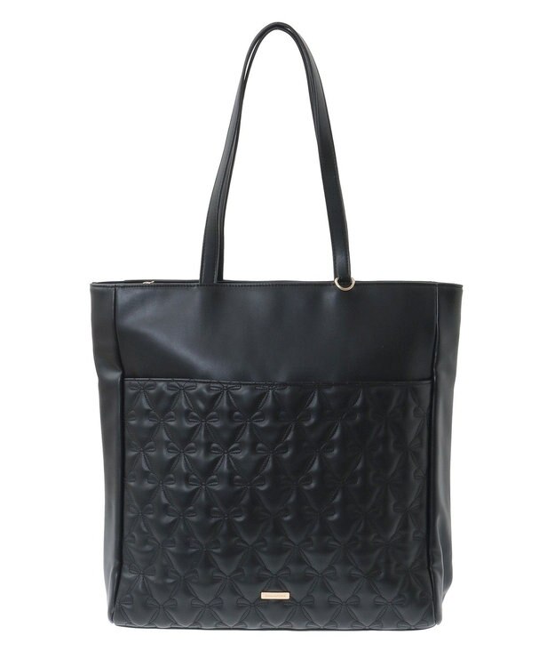 Maison de FLEUR リボンキルティングキャリーオントート Black