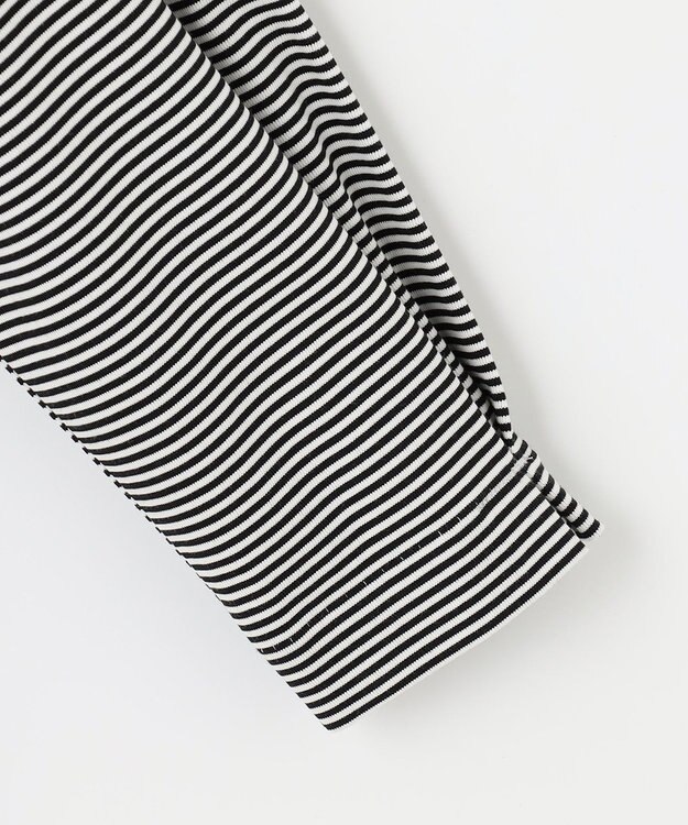 J.PRESS LADIES タートルジャージー ボーダー カットソー ブラック系1