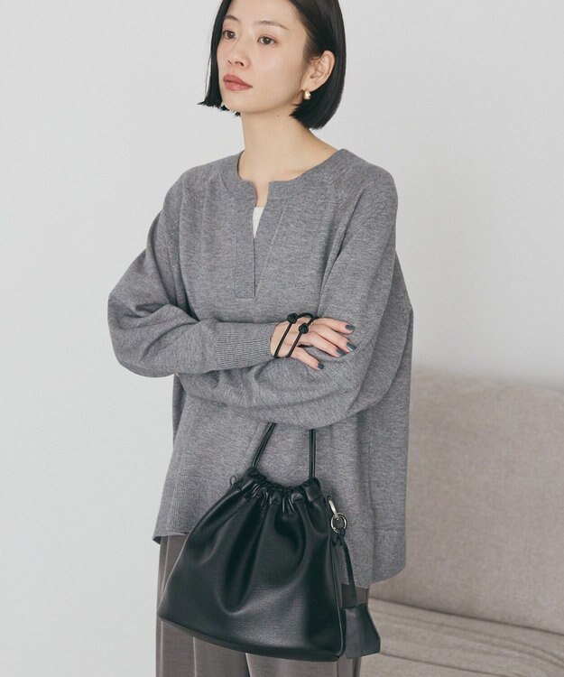 AMERICAN HOLIC バイパチカフタンラグランニットプルオーバー Light Gray Mixture