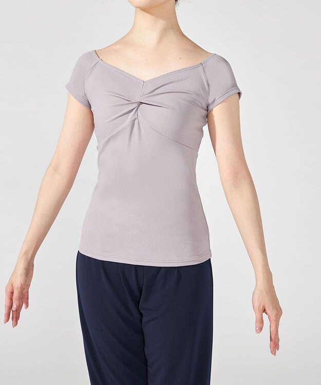 Chacott フレンチスリーブトップ グレージュ