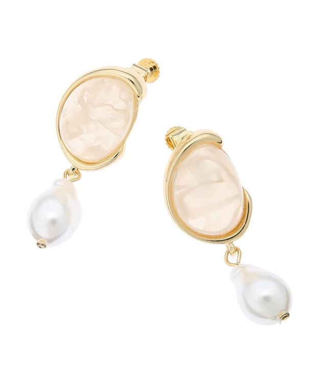 Green Parks ｅｖｅｒｙ　ｗａｌｋ．ストーン風イヤリング Gold