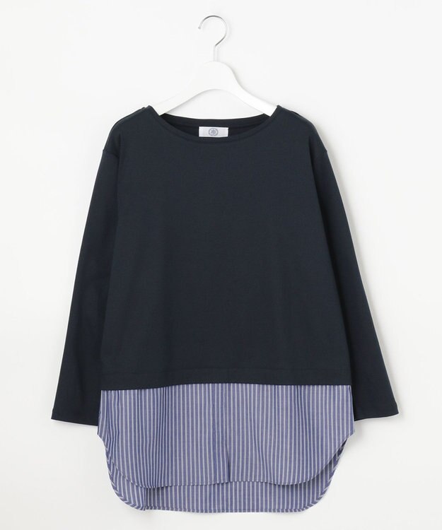 J.PRESS LADIES 【接触冷感・UVケア】レイヤードジャージー カットソー ネイビー系1