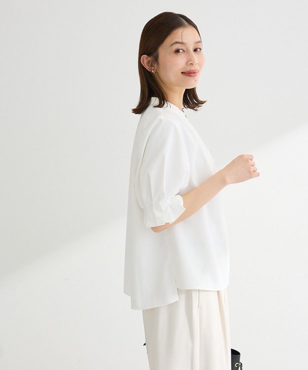 Green Parks タックショートスリーブブラウス Off White