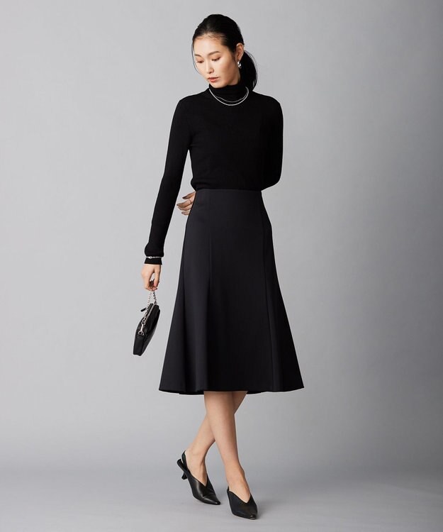 ICB 【洗える】エクストラファインメリノリブ タートルネックニット ブラック系