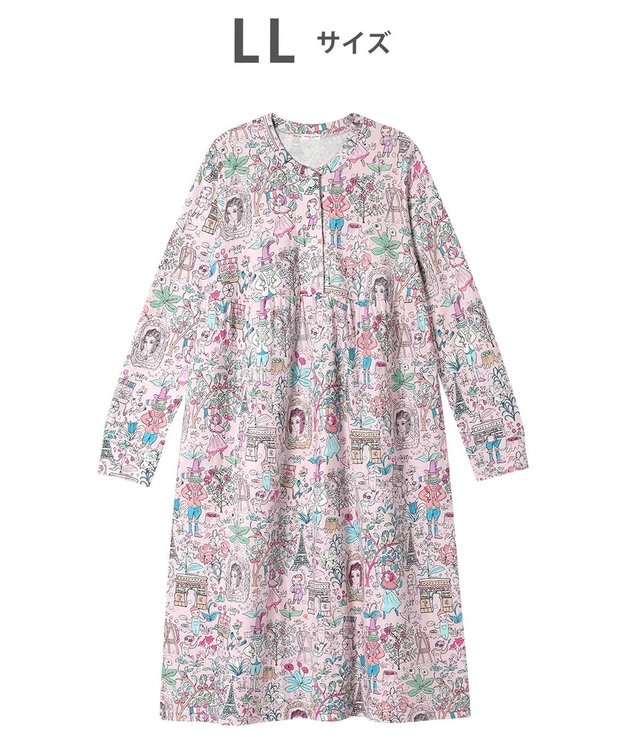 ツモリチサト ワンピース 長袖 ルームウェア 綿混(本体) レディース