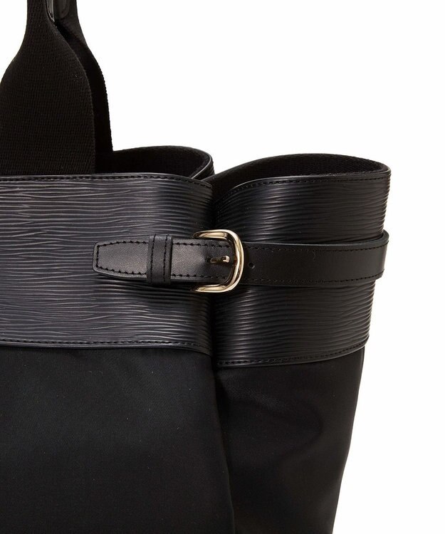 TOPKAPI 【Breath TOPKAPI】RIPPLE リプル ナイロン コンビ ベルト デザイン トートバッグ ブラック