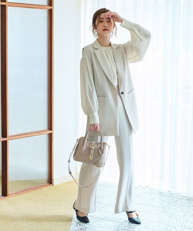 TOPKAPI 【Breath TOPKAPI】RIPPLE リプル バックル ショルダー付き ミニ トートバッグ グレージュ