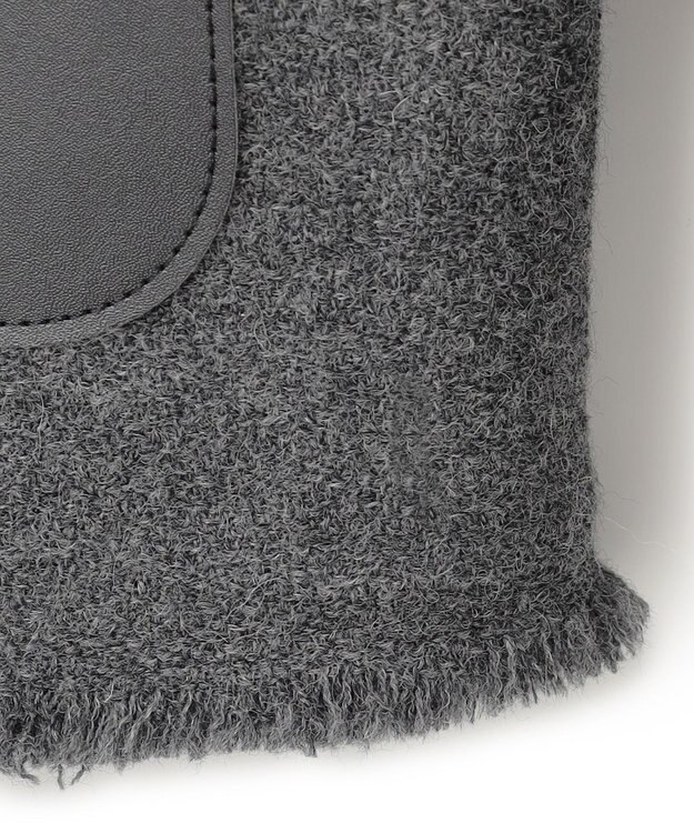 BEIGE， MILLAM / フェイクレザーパッチツイードジャケット Md Gray