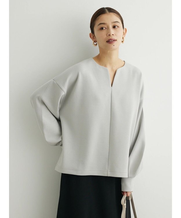 Green Parks キーネックダンボールプルオーバー Light Gray