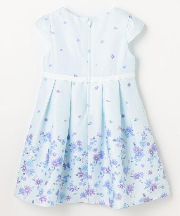 ANY KIDS 花柄プリント ワンピース サックスブルー