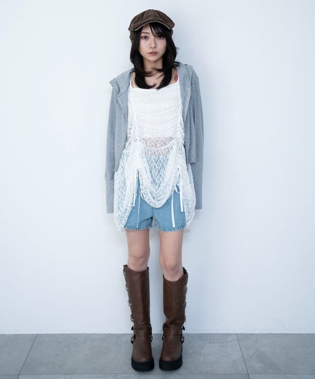 WEGO ドロストデザインキャミワンピース ホワイト