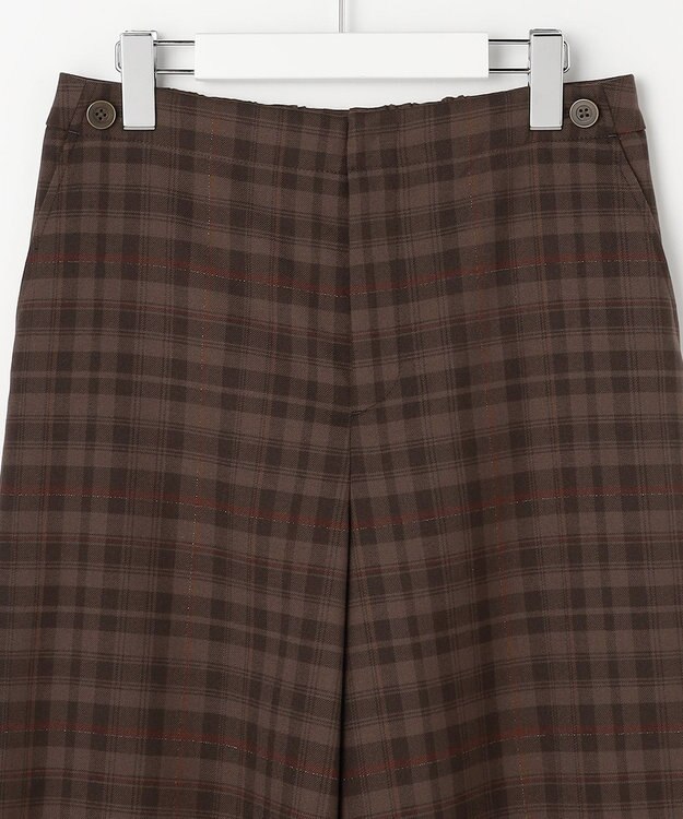 J.PRESS LADIES S milledタータンラメチェック クロップド パンツ ブラウン系