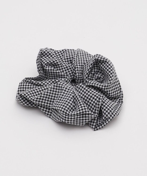 WEGO Lギンガムチェックシュシュ ブラック