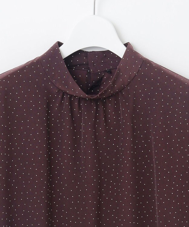 J.PRESS LADIES 【洗える】フェミニッシュパウダー dots ボウタイ ブラウス ワイン系5