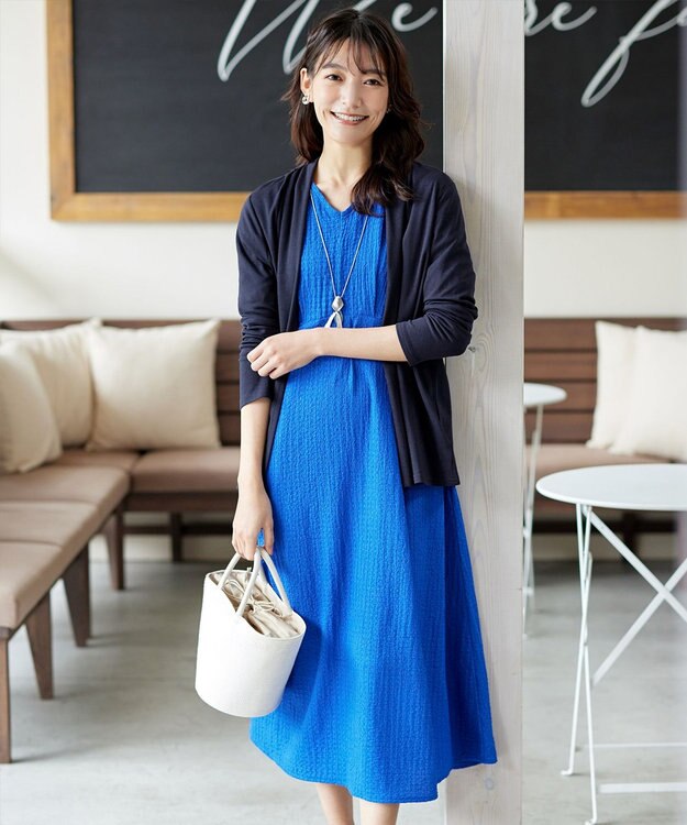 Tiaclasse 【新色追加・UVケア・接触冷感】“やみつき”着ながしロングカットソーカーデ ネイビー