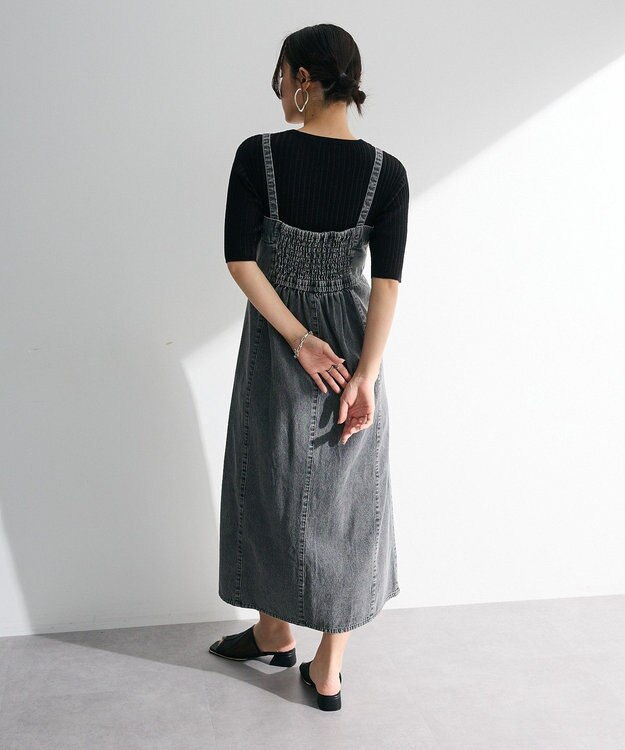 Green Parks 配色リブニットプルオーバー Black