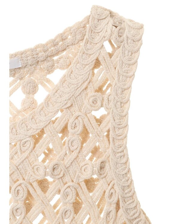 Green Parks かぎ針編みニットベスト Ivory