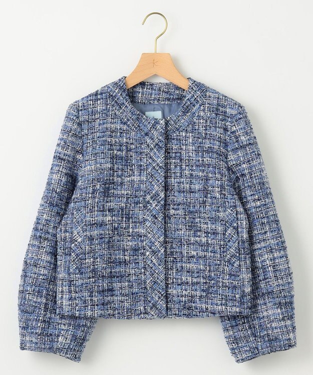 組曲 【KUMIKYOKU NAVY】マカロンツイード ジャケット ネイビー系