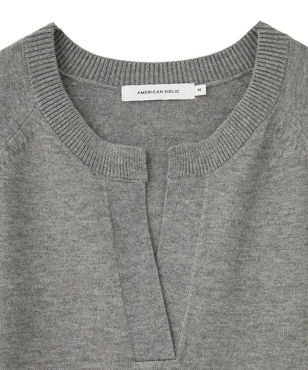 AMERICAN HOLIC バイパチカフタンラグランニットプルオーバー Light Gray Mixture