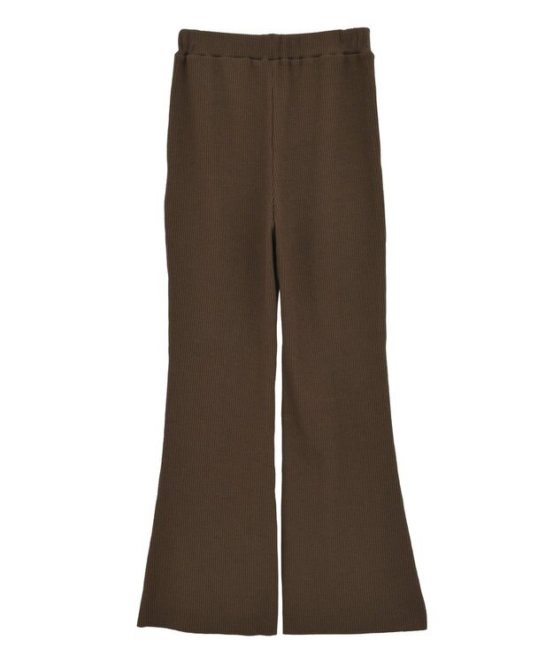 earth music&ecology セルフカットテレコフレアパンツ Brown