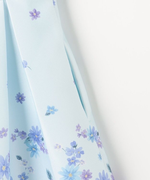 ANY KIDS 花柄プリント ワンピース サックスブルー