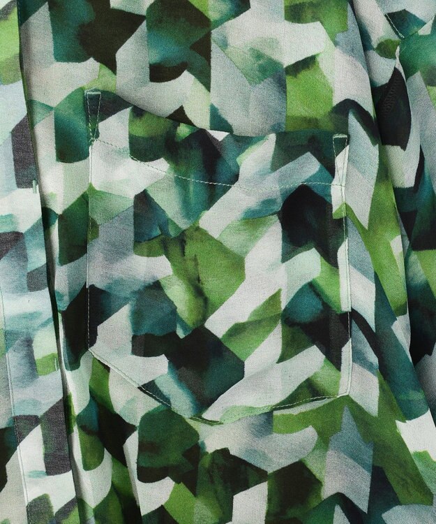 YECCA VECCA [2SET]キャミ付きシアージオメ柄シャツ Green
