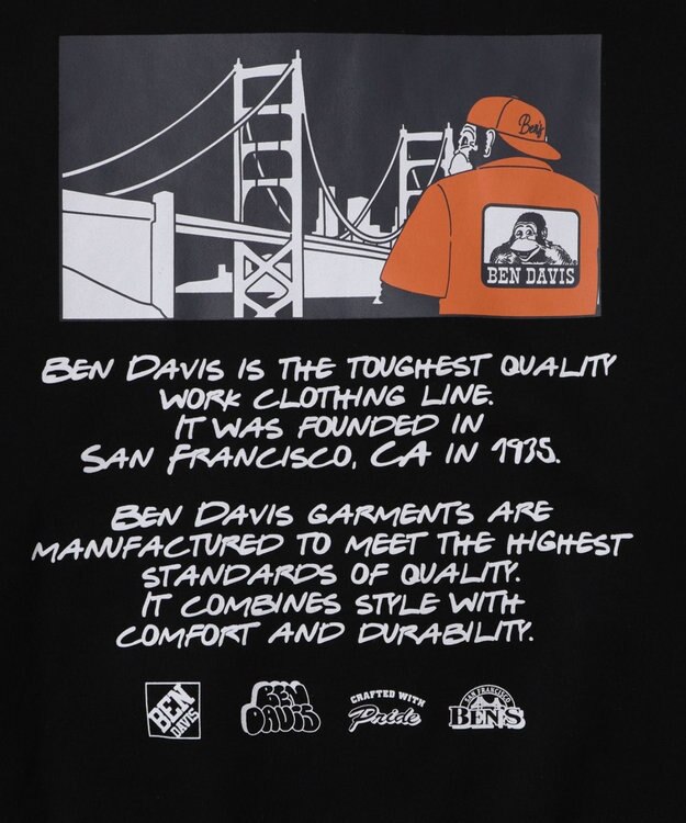 WEGO BENDAVISブリッジグラフィックプルパーカー ブラック