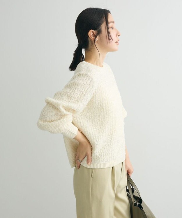 Green Parks テープヤーンニットプルオーバー Ivory