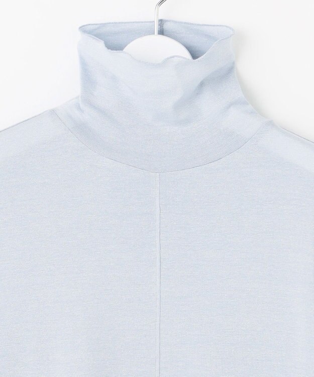 J.PRESS LADIES L タートルジャージー カットソー サックスラメ系