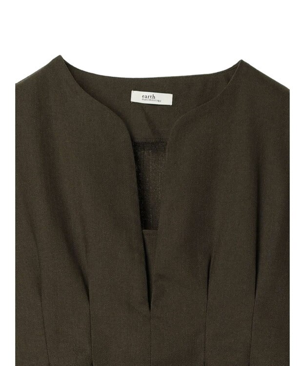 earth music&ecology ＳＥＴ２点ヘリンボーンベスト＋キャミドレ Black