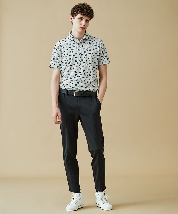 23区GOLF 軽快な履き心地【MEN】ＴＥＸＢＲＩＤダンボール パンツ ブラック系