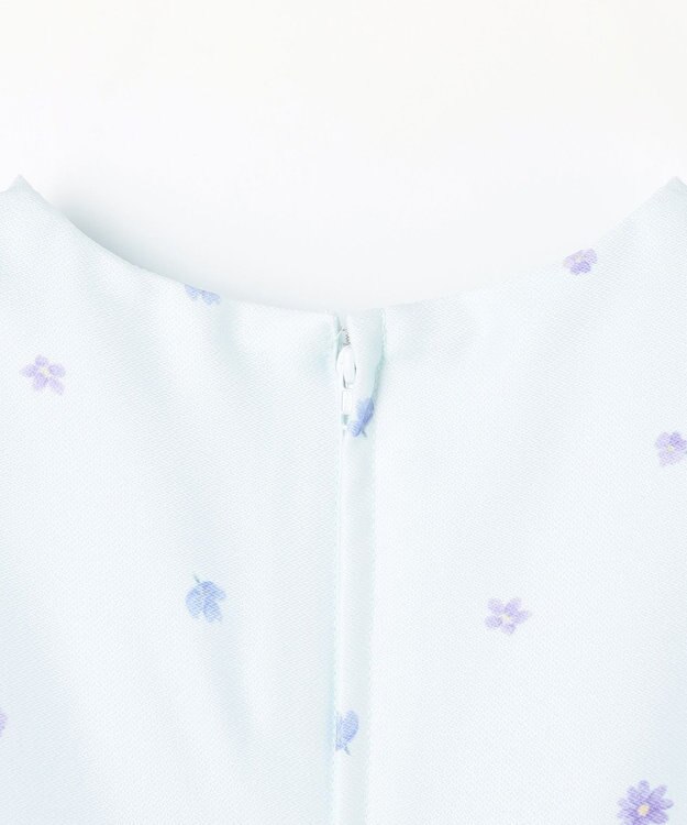 ANY KIDS 花柄プリント ワンピース サックスブルー