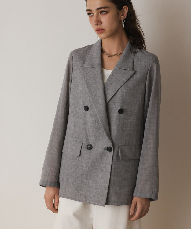 GRACE CONTINENTAL シアーテーラードジャケット グレー