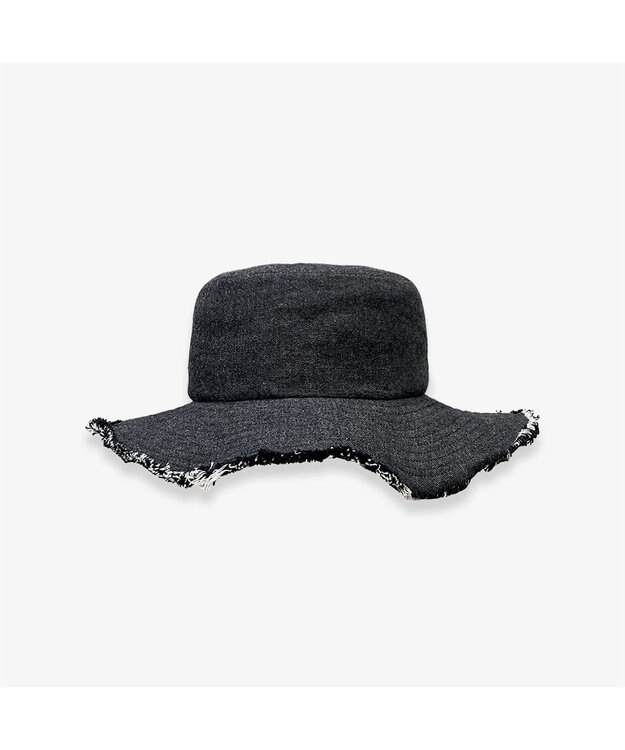 林八百吉商店 un chapeau  デニムフリンジハット ブラック