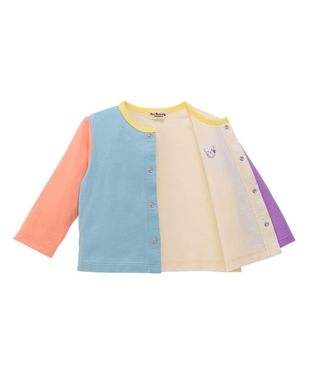 MIKI HOUSE HOT BISCUITS 【80-120cm】【Everyday Series】天竺素材 ワンポイントカーディガン マルチカラー