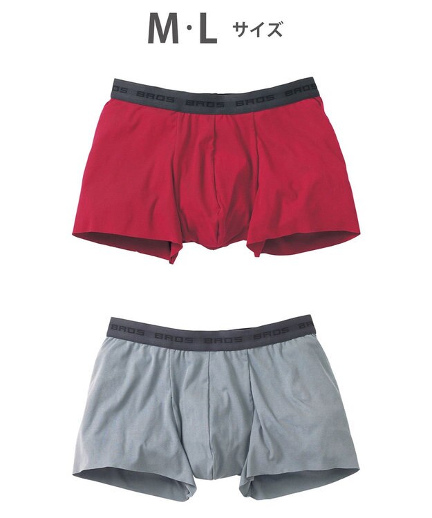 WACOAL MEN ボクサーパンツ 2枚セット 【オーガニック綿混ボクサー】 快適 吸汗速乾 抗菌防臭 やさしい肌あたり フリーカッティング(裾部分) 環境に配慮 前閉じ GT2310 /ブロス バイ ワコールメン ワイン