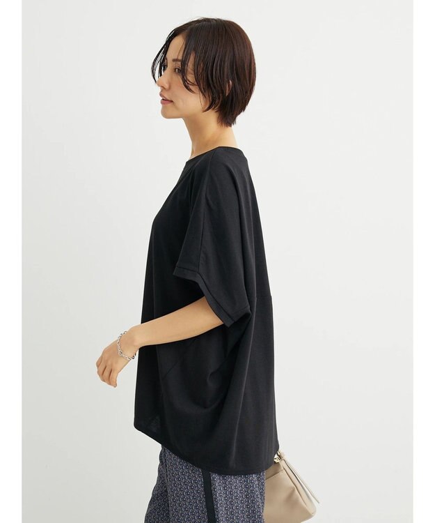 Green Parks 接触冷感半袖コクーンゆるプルオーバー Black