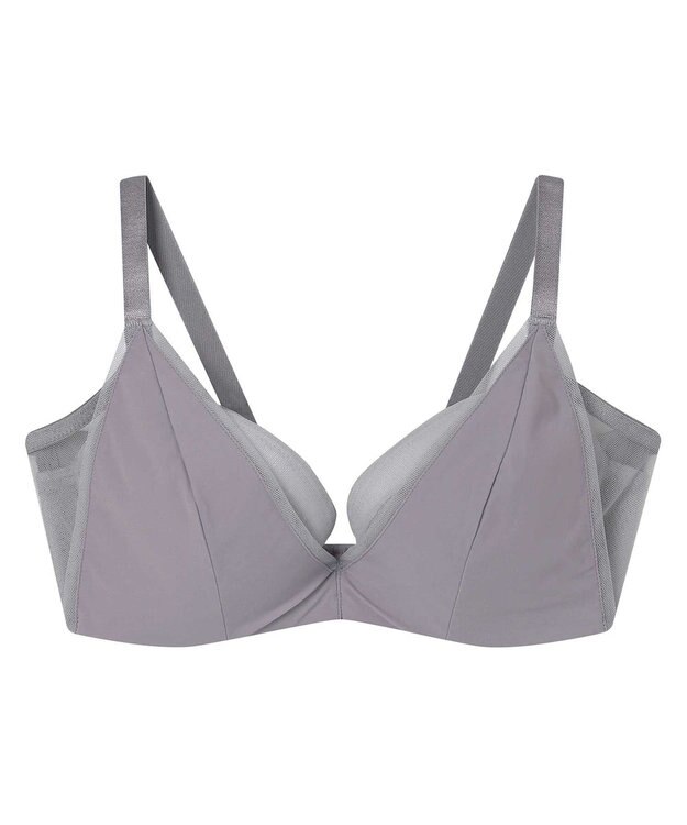 une nana cool 【脇高で背中スムージングブラジャー】さあわたし シンプル アッシュグレー