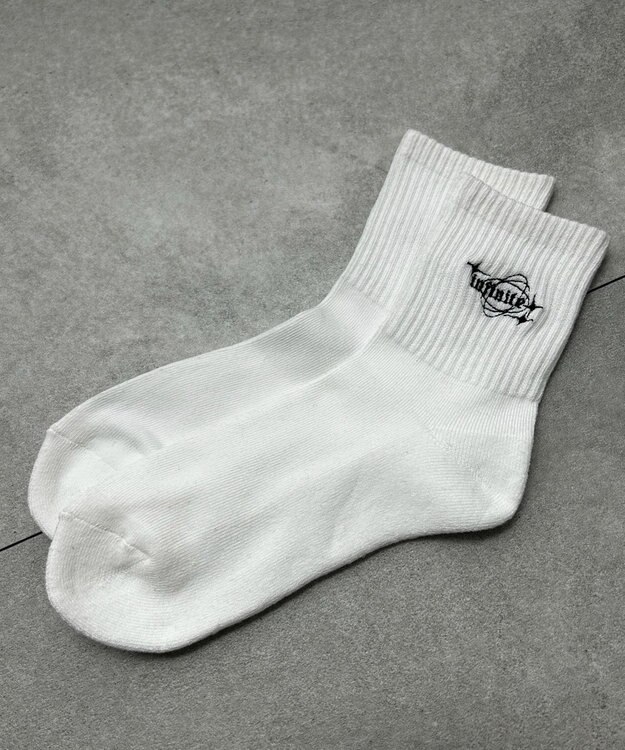 WEGO 底パイル刺繍デザインソックス（丈14㎝） 柄3