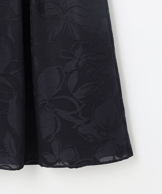 自由区 L 【17号サイズまで展開・セットアップ対応】フラワーオパールプリント スカート ネイビー