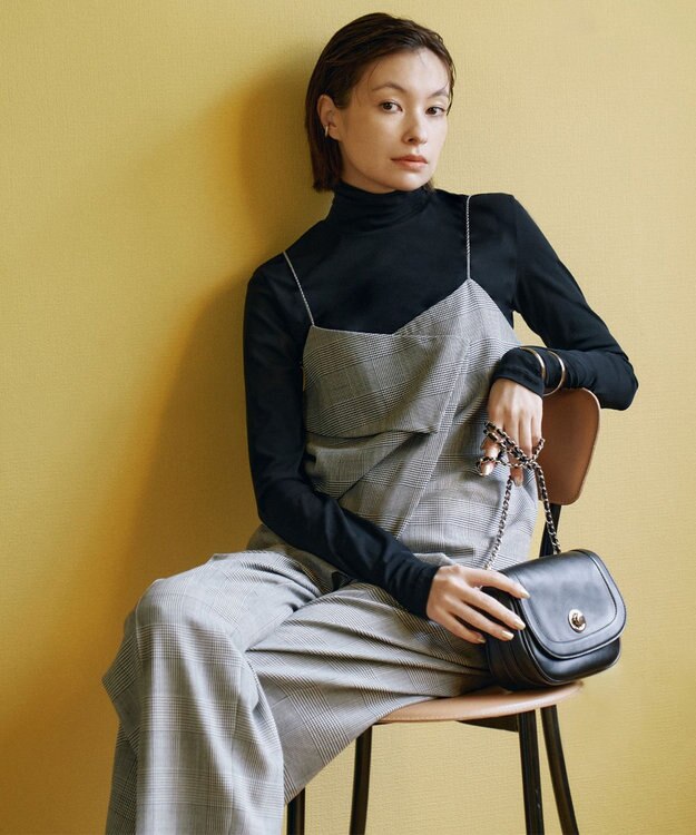 ICB L 【洗える】ウール2WAYストレッチ キャミソールブラウス グレンチェック系