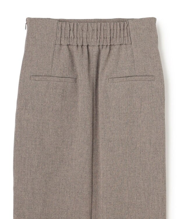 uncrave ウォッシャブルウールライクツイル Iラインスカート シャンブレーチャコール