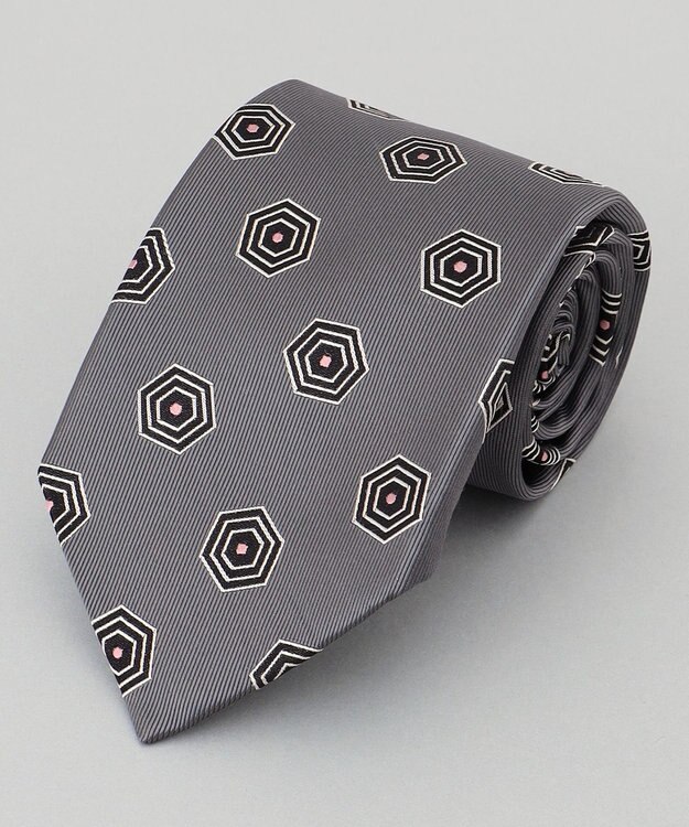 GOTAIRIKU 【日本製】西陣ネクタイ_グレー×ピンク系 グレー系4