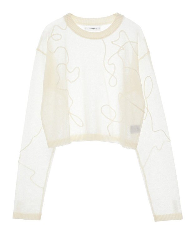 Green Parks ・ＡＮＤＳＥＡＲＣＨ　コード刺繍シアーニット Off White