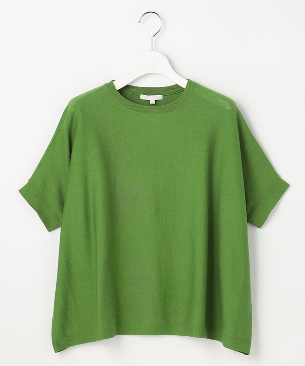 自由区 ドライシアーファインゲージプルオーバー ニット グリーン