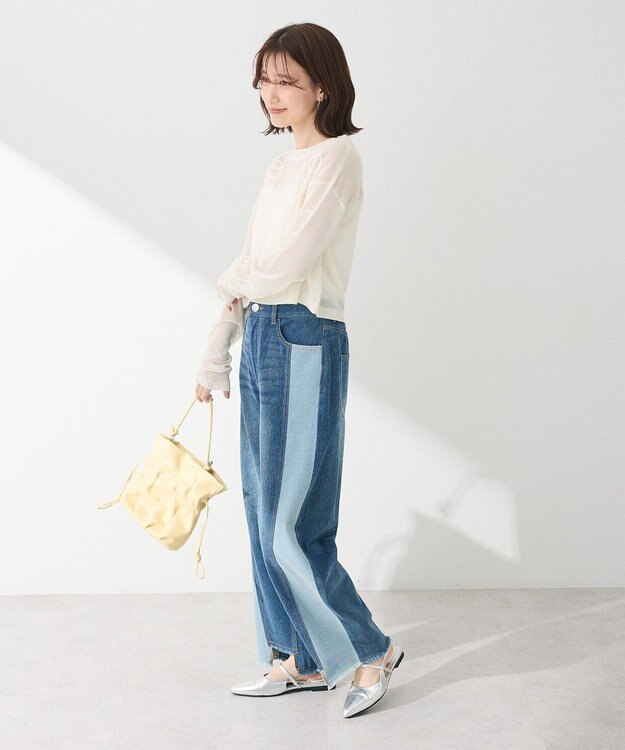 Green Parks ・ＡＮＤＳＥＡＲＣＨ　コード刺繍シアーニット Off White