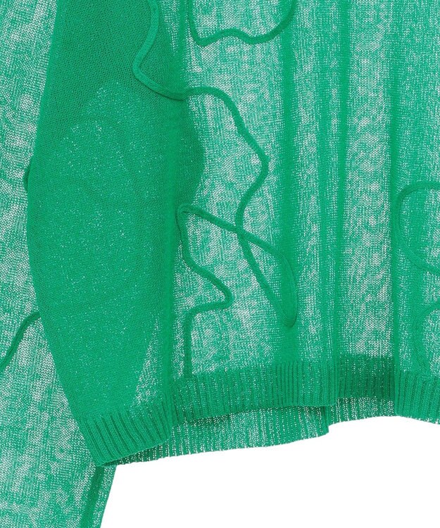 Green Parks ・ＡＮＤＳＥＡＲＣＨ　コード刺繍シアーニット Green