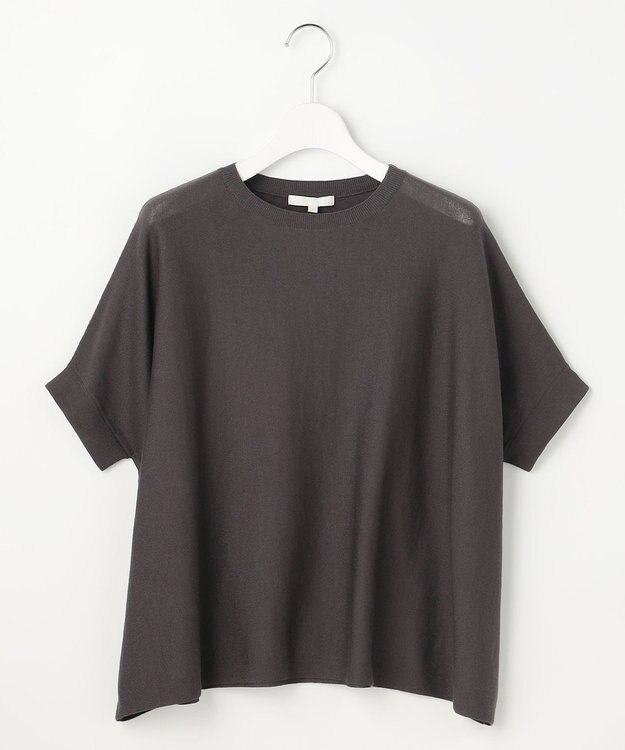 自由区 ドライシアーファインゲージプルオーバー ニット ブラウン