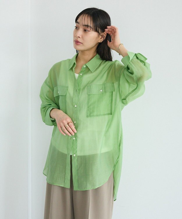 CRAFT STANDARD BOUTIQUE シアーハオリシャツ Light Gray